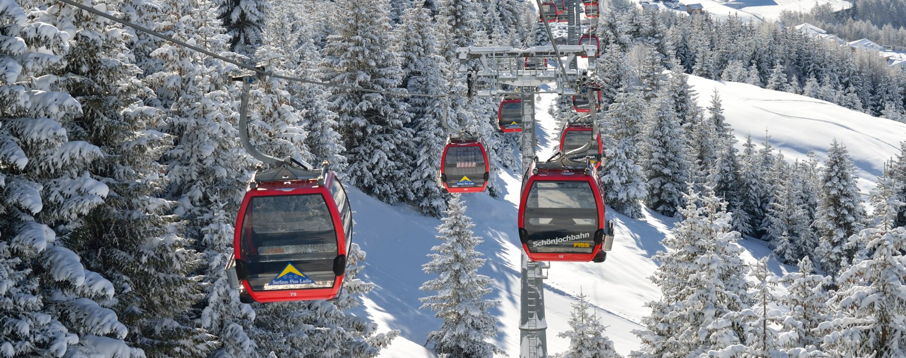 Gondeln der Schönjochbahn in Serfaus-Fiss-Ladis