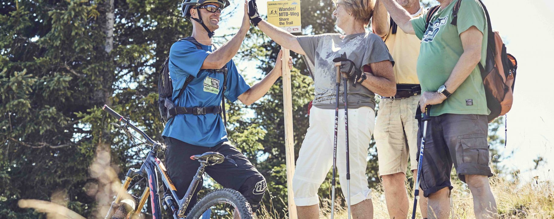 Hikers and bikers in Serfaus-Fiss-Ladis