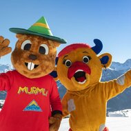 Murmli und Berta Maskottchen Familienregion Serfaus Fiss Ladis Tirol Österreich | © Serfaus-Fiss-Ladis Marketing GmbH | Andreas Kirschner